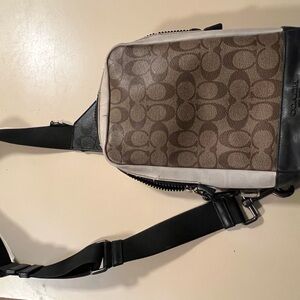 Coach Brown and Black Men's Crossbody Bag